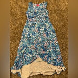 Lilly Pulitzer Blue and Pink Floral Shell-Print Dress